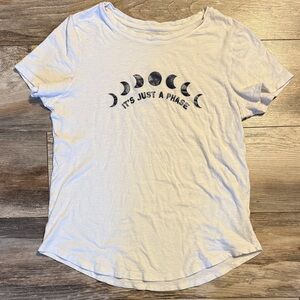 Old Navy White Tee with Moon Phases Print